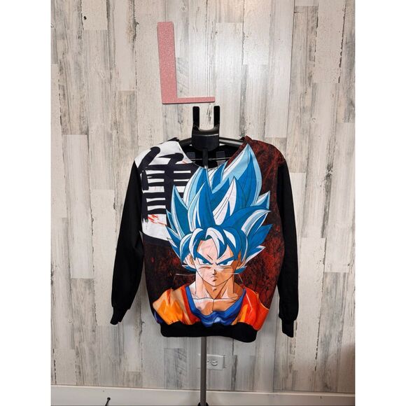 Dragon Ball Z Goku Super Saiyan Blue Graphic Sweatshirt Black Size L - Picture 2 of 4